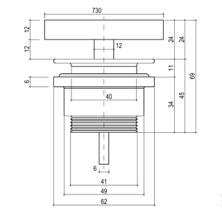 Донный клапан для раковины Salini S-Stone 16632RM D 604 RAL